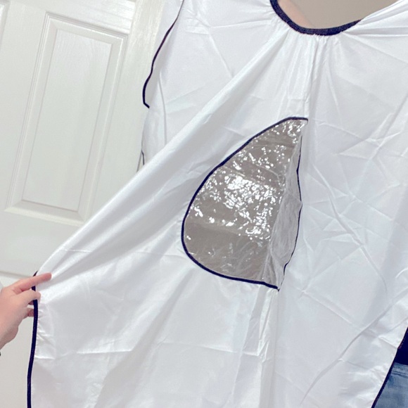 Professional WHITE Barber Apron with Transparent Middle - Picture 4 of 5